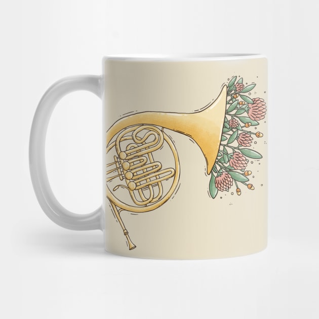 Bloomy French Horn by Tania Tania
